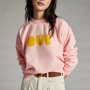 Clare V. Pink Oui Crew Sweatshirt Sz Small